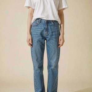 Front view of The Classic Straight Jean — Mid Blue